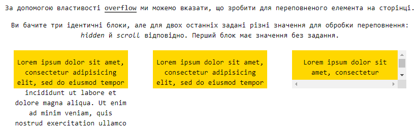 Властивість `overflow`