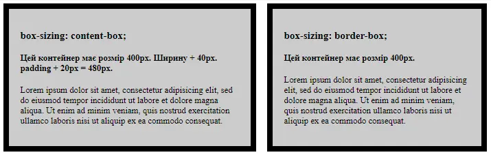 Властивість box-sizing