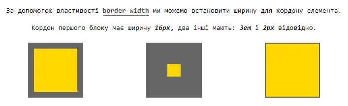 Властивість border-width