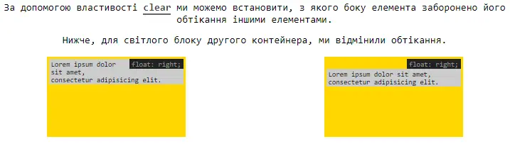 Властивість clear
