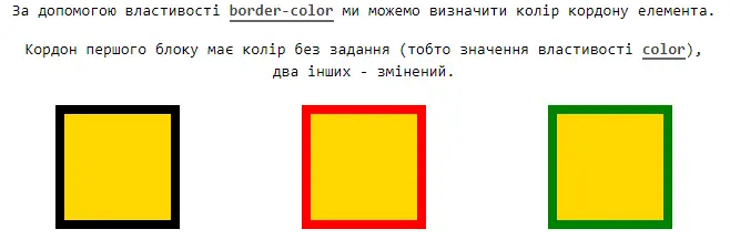 Властивість border-color