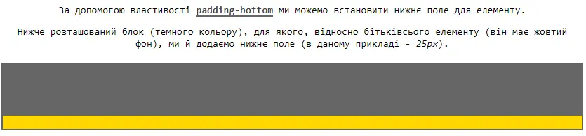 Властивість padding-bottom