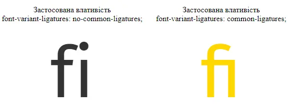 Властивість font-variant-ligatures